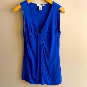 ✨2/15✨ NWOT XS WHBM blue tank with silver ring detailing.